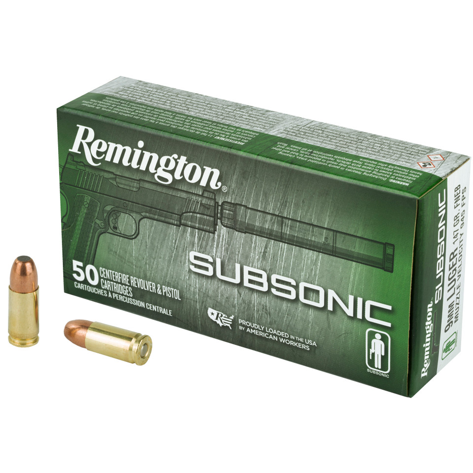 Remington Subsonic 9mm 147 Grain Flat Nose Enclosed Base