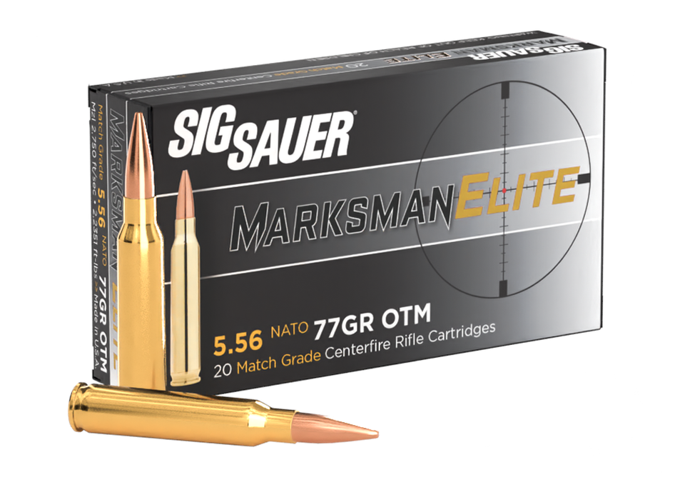 Sig Sauer 5.56 NATO 77gr Open Tip Match (OTM) ammunition