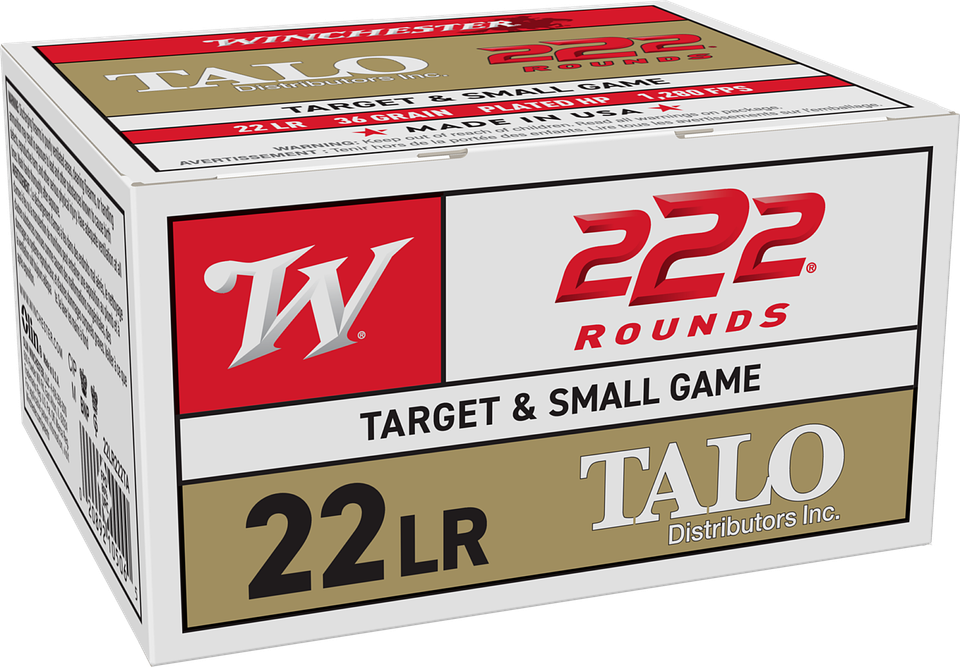 Winchester .22 LR 36gr Copper Plated Hollow Point (CPHP) ammunition