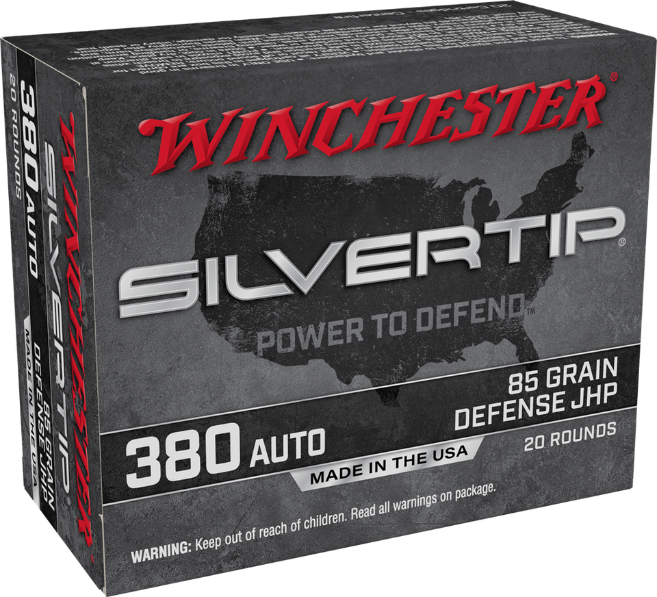 Winchester .380 ACP 85gr Jacketed Hollow Point (JHP) ammunition