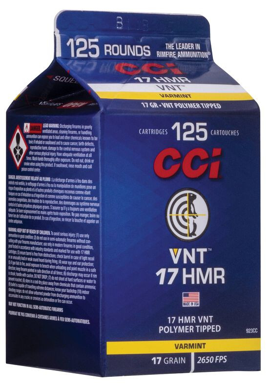 CCI .17 HMR 17gr Polymer Tipped ammunition