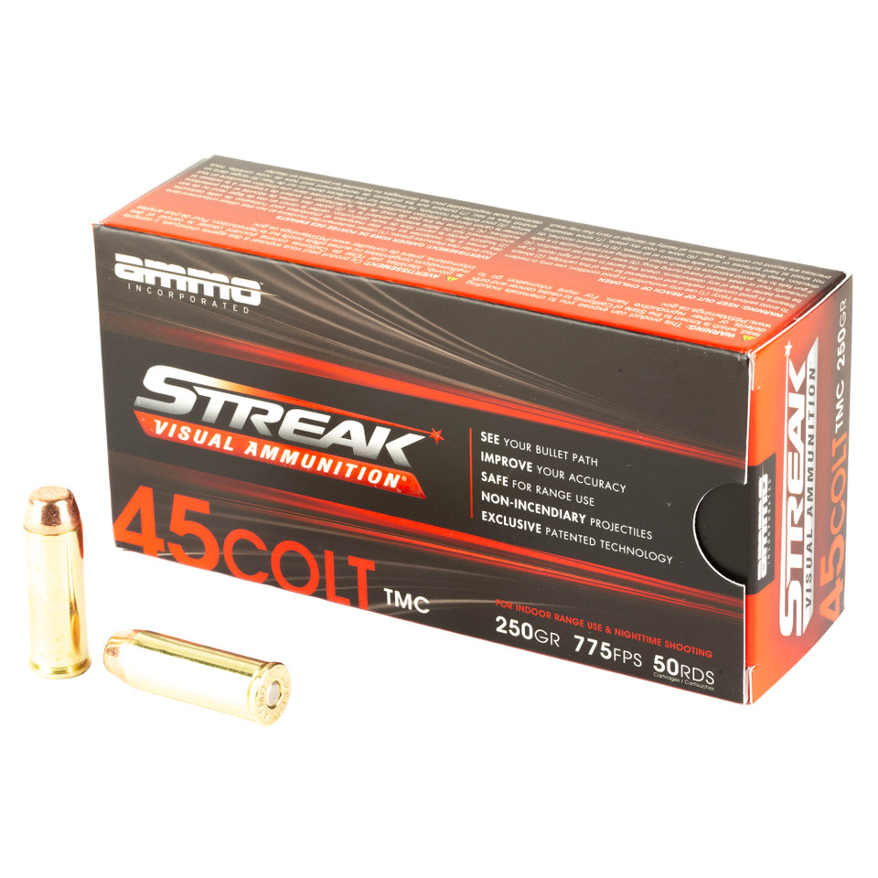 Ammo Inc STREAK Red 45 Colt 250 Grain TMC