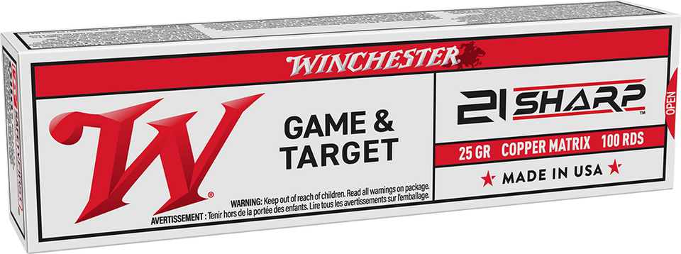 Winchester .21 Sharp 25gr Solid ammunition