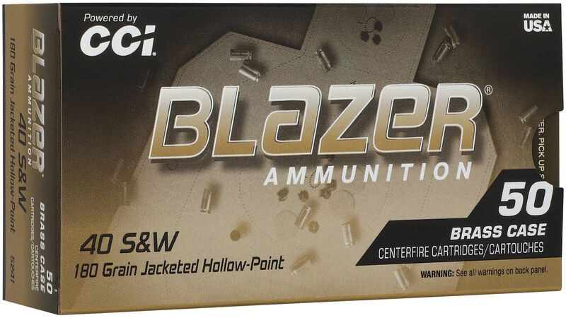 CCI .40 S&W 180gr Jacketed Hollow Point (JHP) ammunition
