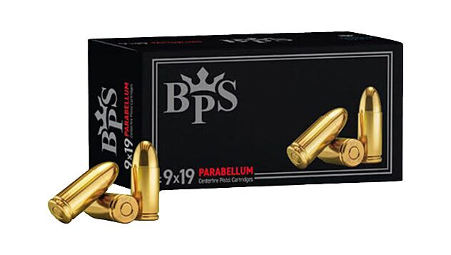 BPS 9mm Luger 124gr Full Metal Jacket (FMJ) ammunition