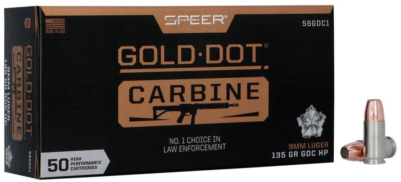 Speer Gold Dot Carbine 9mm 135 Grain HP