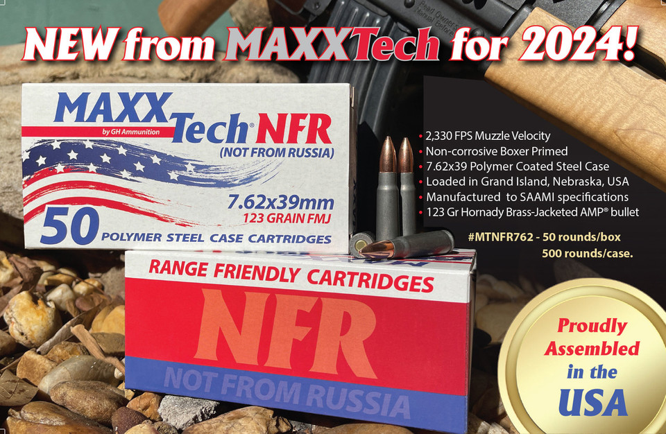 MAXXTech 7.62x39mm 123gr Full Metal Jacket (FMJ) ammunition