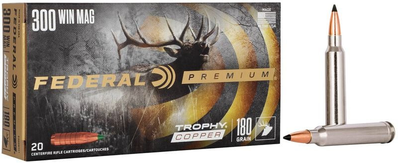 Federal Trophy Copper 300 Win Mag 180 Grain Polymer Tipped