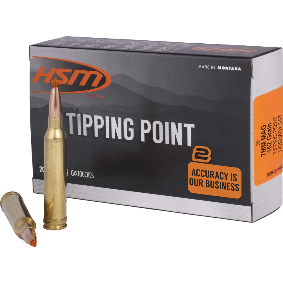 HSM Ammo 7mm Remington Magnum 162gr Polymer Tipped ammunition