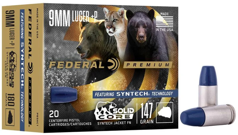 Federal 9mm Luger 147gr Solid ammunition