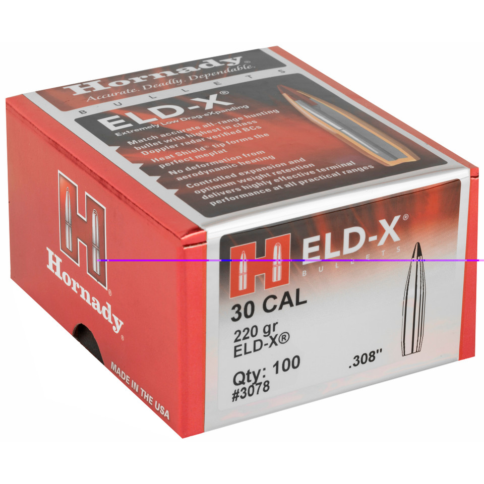Hrndy Eld-x 30cal .308 220gr 100ct 3078 Hornady