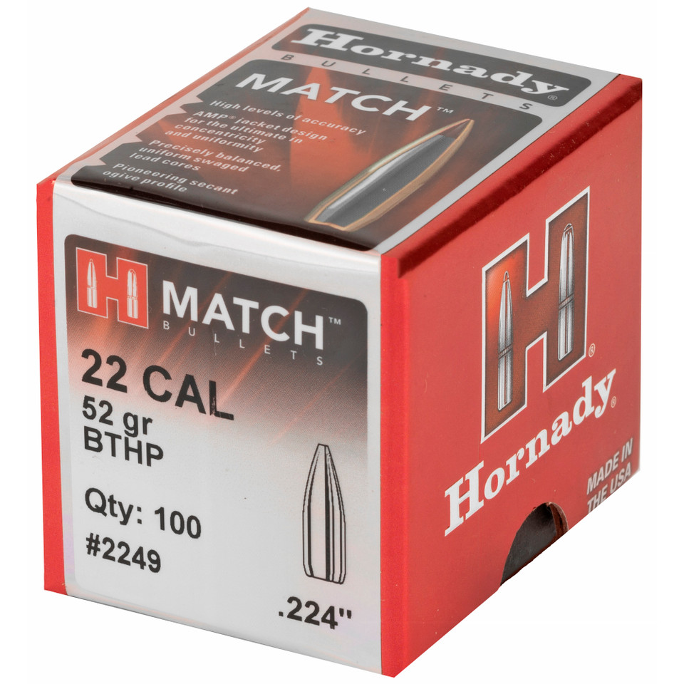 Hrndy Match 22cal .224 52gr 100ct 2249 Hornady