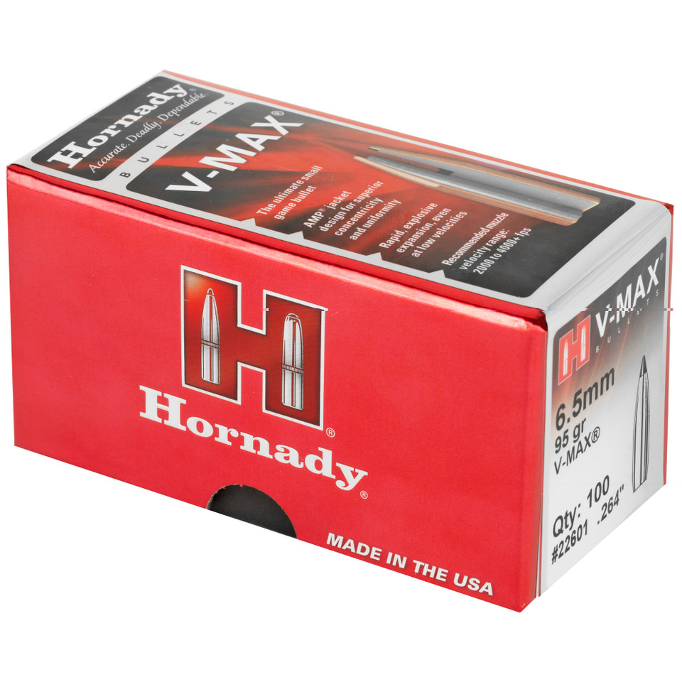 Hrndy V-max 6.5mm .264 95gr 100ct 22601 Hornady