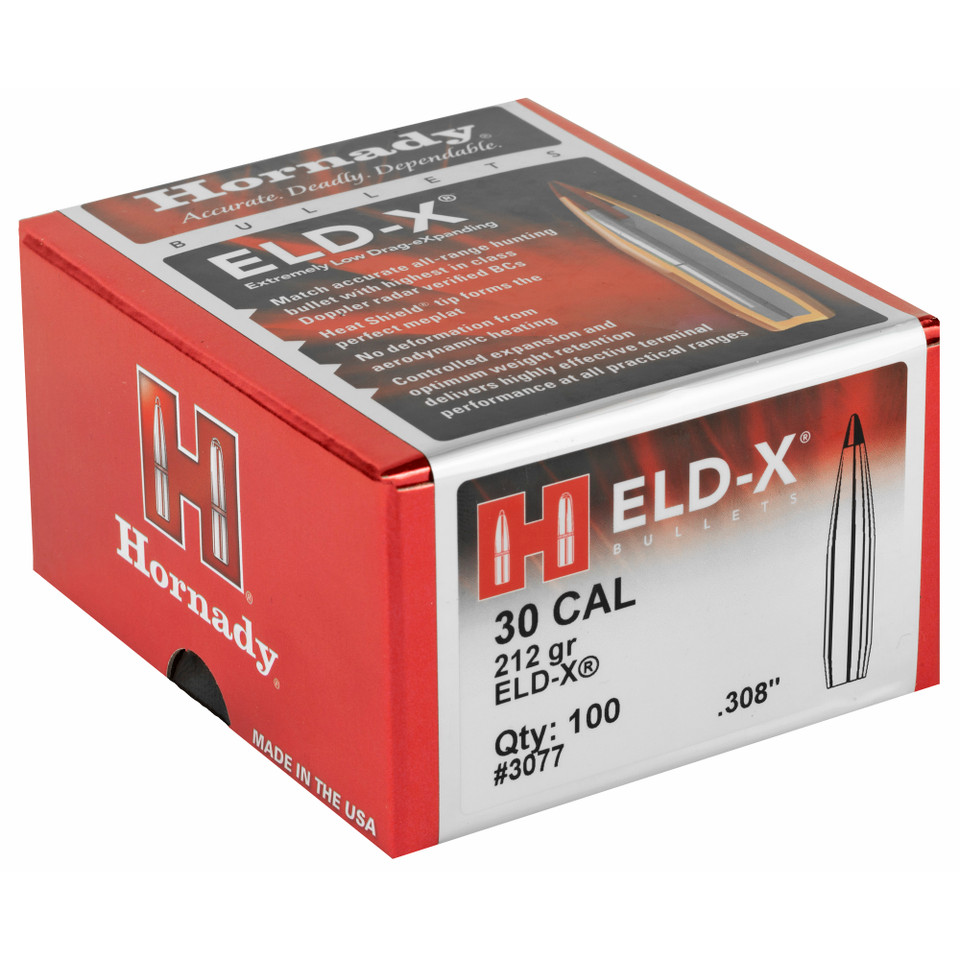 Hrndy Eld-x 30cal .308 212gr 100ct 3077 Hornady