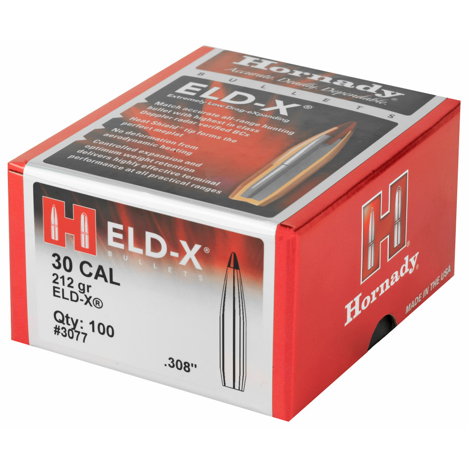 Hrndy Eld-x 30cal .308 212gr 100ct 3077 Hornady