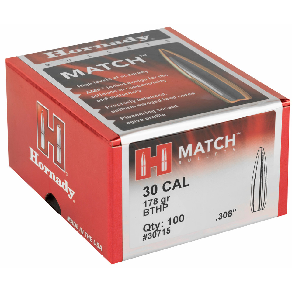 Hrndy Match 30cal .308 178gr 100ct 30715 Hornady