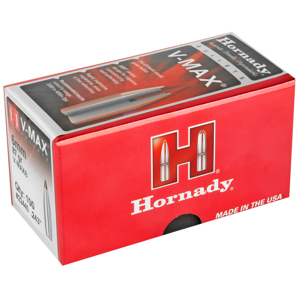 Hrndy V-max 6mm .243 87gr 100ct 22440 Hornady