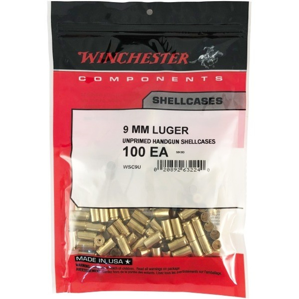 Winchester Unprimed Cases - 9mm Luger