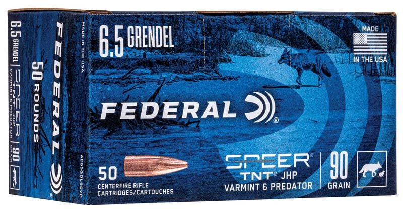 Federal 6.5 Grendel 90gr Jacketed Hollow Point (JHP) ammunition