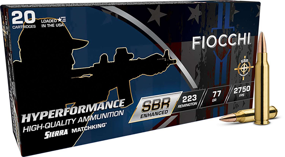 Fiocchi .223 Remington 77gr Hollow Point (HP) ammunition