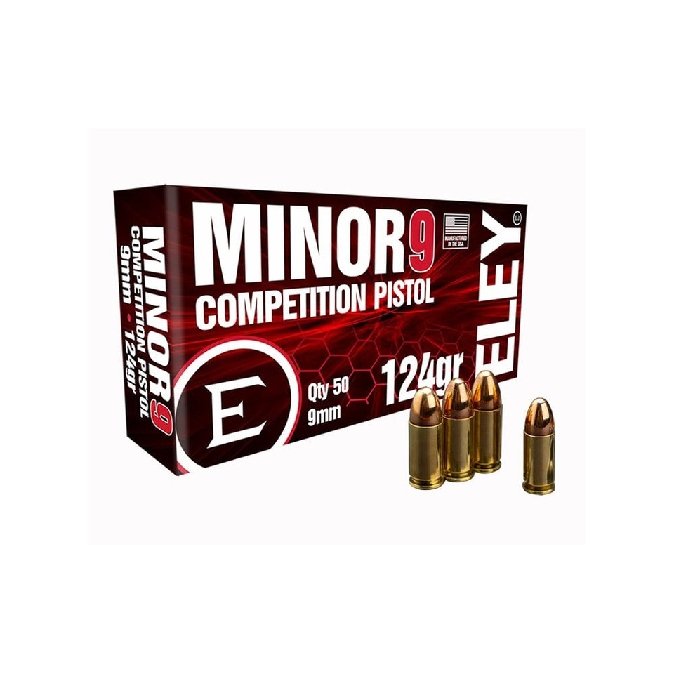 Eley 9mm Luger 124gr Full Metal Jacket (FMJ) ammunition
