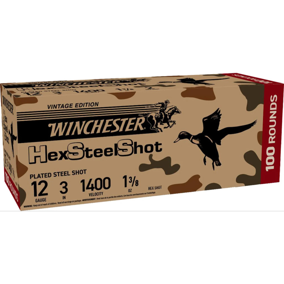 Winchester Hex Steel Vintage 12 Gauge 3" 1 3/8 oz. #2