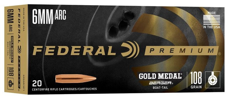Federal 6mm ARC 108gr Hollow Point Boat Tail (HPBT) ammunition