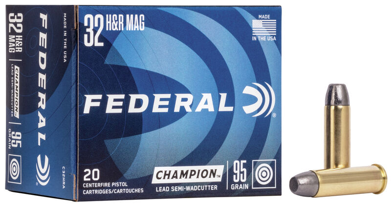 Federal Champion Training 32 H&R Magnum 95 Grain Semi-Wadcutter - 20 Rounds-img-0