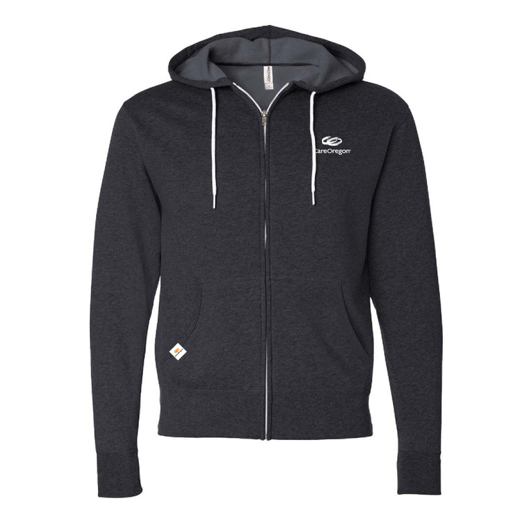 Heathered French Terry Full-Zip Hooded Sweatshirt - CO