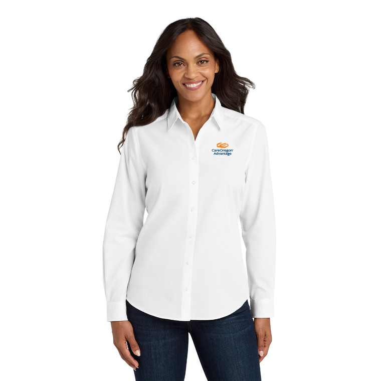 Port Authority® Women's Long Sleeve Carefree Poplin Shirt - COA