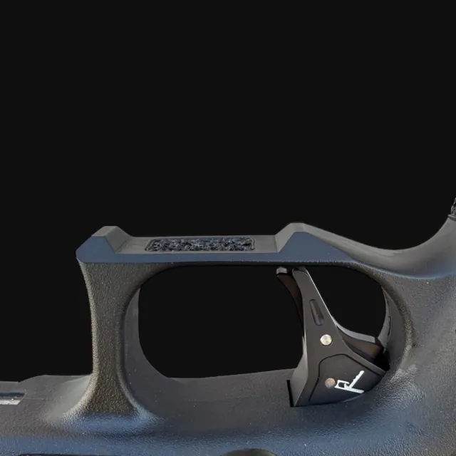 Present-day Shogun work: undercut trigger guard with a stippled pad