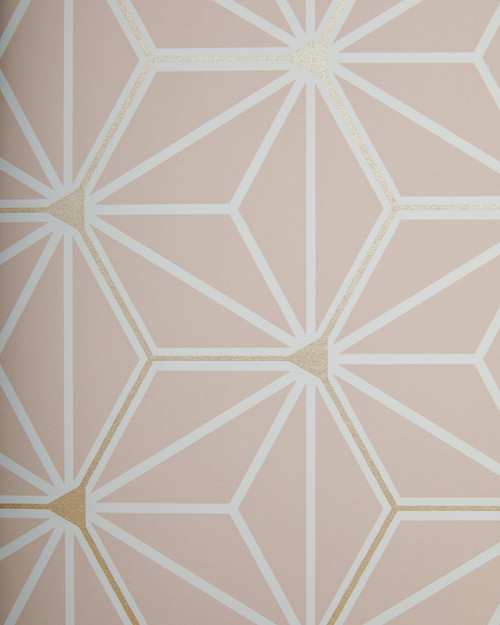 STARBURST HEXAGON WALLPAPER BY TAYLOR STERLING, BLUSH SWATCh