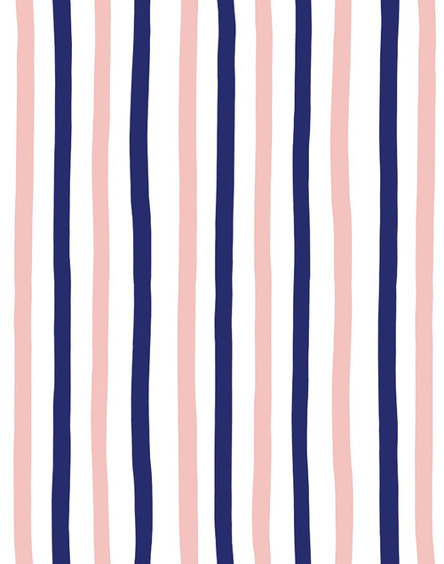 Stripes Wallpaper by Clare V., Navy