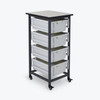 Luxor Mobile Bin Storage Unit - Single Row - Large Bins