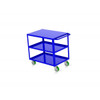 Valley Craft Three Shelf 24 x 36" Flush-Top Utility Cart, Blue with Poly Casters  (CALL FOR BEST PRICING)