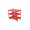 Valley Craft Three Shelf 24 x 36" Flush-Top Utility Cart, Red with Poly Casters(CALL FOR BEST PRICING)
