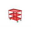 Valley Craft Three Shelf 24 x 36" Utility Cart, Red with Poly Casters(CALL FOR BEST PRICING)