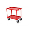 Valley Craft Two Shelf 24 x 36" Utility Cart, Red with Mold On Casters(CALL FOR BEST PRICING)