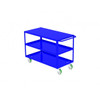 Valley Craft Three Shelf 24 x 48" Flush-Top Utility Cart, Blue with Poly Casters  (CALL FOR BEST PRICING)