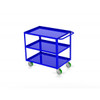 Valley Craft Three Shelf 18 x 36" Utility Cart, Blue with Poly Casters (CALL FOR BEST PRICING)