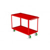 Valley Craft Two Shelf 24 x 48" Utility Cart, Red with Poly Casters (CALL FOR BEST PRICING)