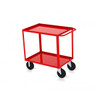 Valley Craft Two Shelf 18 x 36" Utility Cart, Red with Mold On Casters (CALL FOR BEST PRICING)