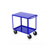 Valley Craft Two Shelf 18 x 36" Flush-Top Utility Cart, Blue with Mold On Casters (CALL FOR BEST PRICING)