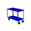 Valley Craft Two Shelf 30 x 48" Utility Cart, Blue with Mold On Casters (CALL FOR BEST PRICING)