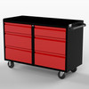 Valley Craft 48" Deluxe Mobile Workbench - 2 sets of 6, 9, 9" Drawers Black/Red (CALL FOR BEST PRICING)