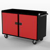 Valley Craft 48" Deluxe Mobile Workbench - Doors Black/Red (CALL FOR BEST PRICING)