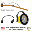 SDL Single Swing-Arm Dock Light with PL2 Polycarbonate LED Lamp and DL2 Adapter