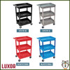 Luxor 3 Shelf Plastic Utility Tub Cart (39" x 24") (STC111) - Color Options