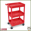 Luxor 3 Shelf Plastic Utility Tub Cart (39" x 24") (RDSTC111RD) - Red
