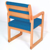 Wooden Mallet Valley Collection Armless Guest Chair, Standard Leg, Arch Blue, Medium Oak